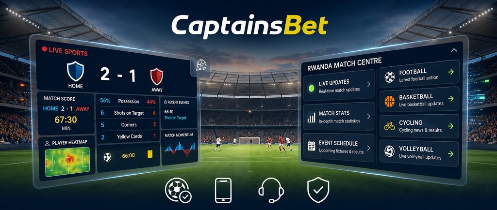 CaptainsBet Rwanda sports betting — football, basketball, cycling and volleyball