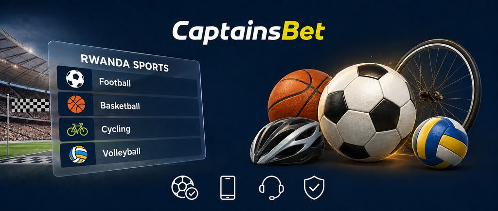 CaptainsBet Rwanda live sports betting interface with match centre and in-play stats