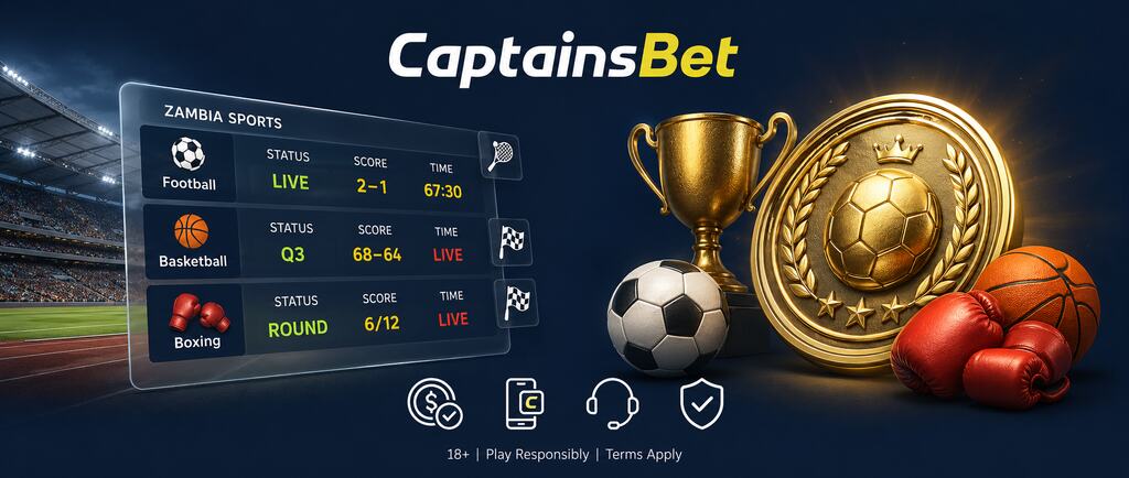 CaptainsBet Zambia live sports betting — football, basketball and boxing with live scores