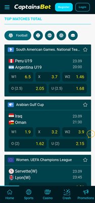 CaptainsBet betting odds and bet slip on mobile with KES stake and potential payout